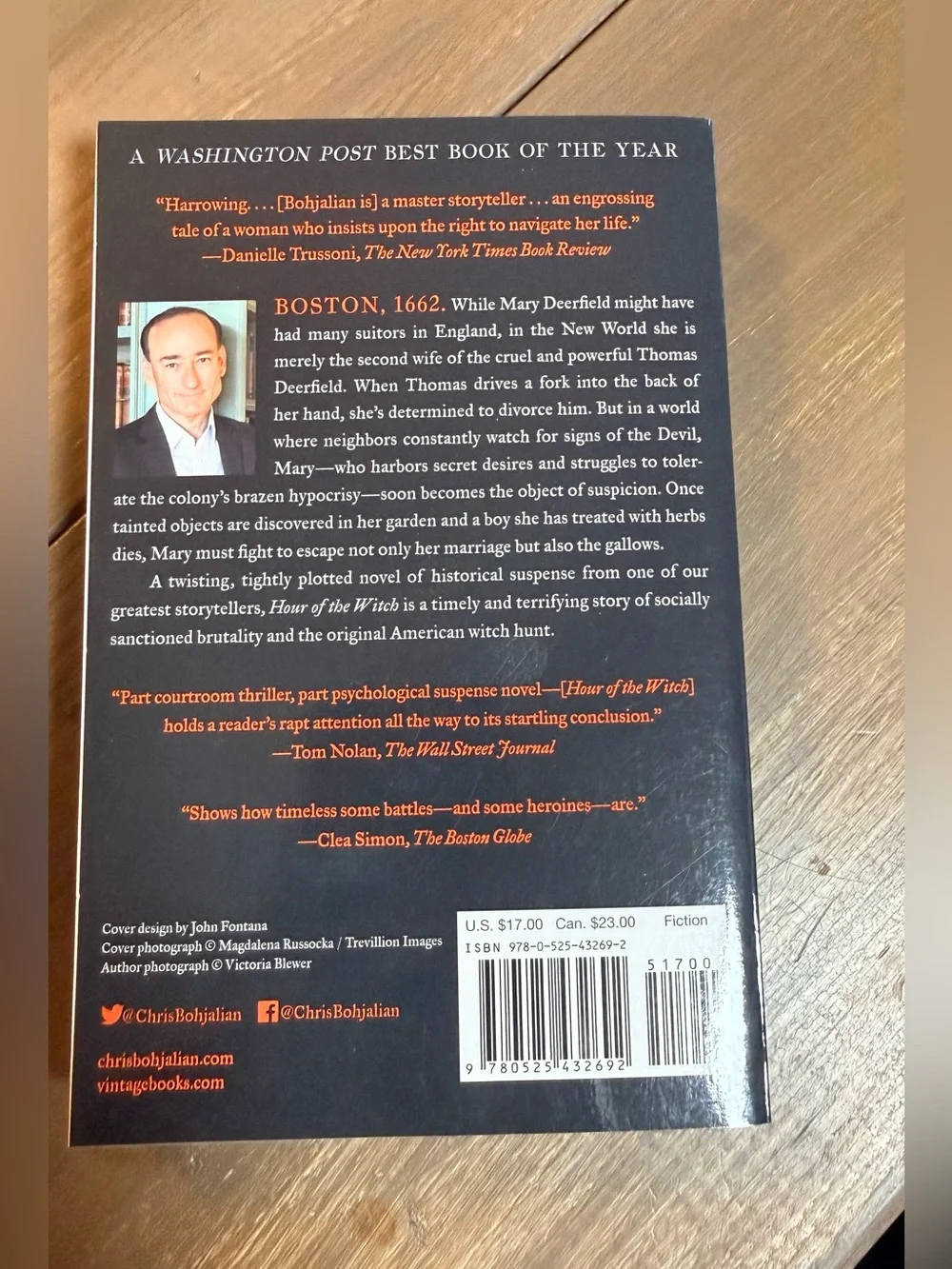 Hour of the Witch by‎ Chris Bohjalian Paperback Historical Fiction Novel